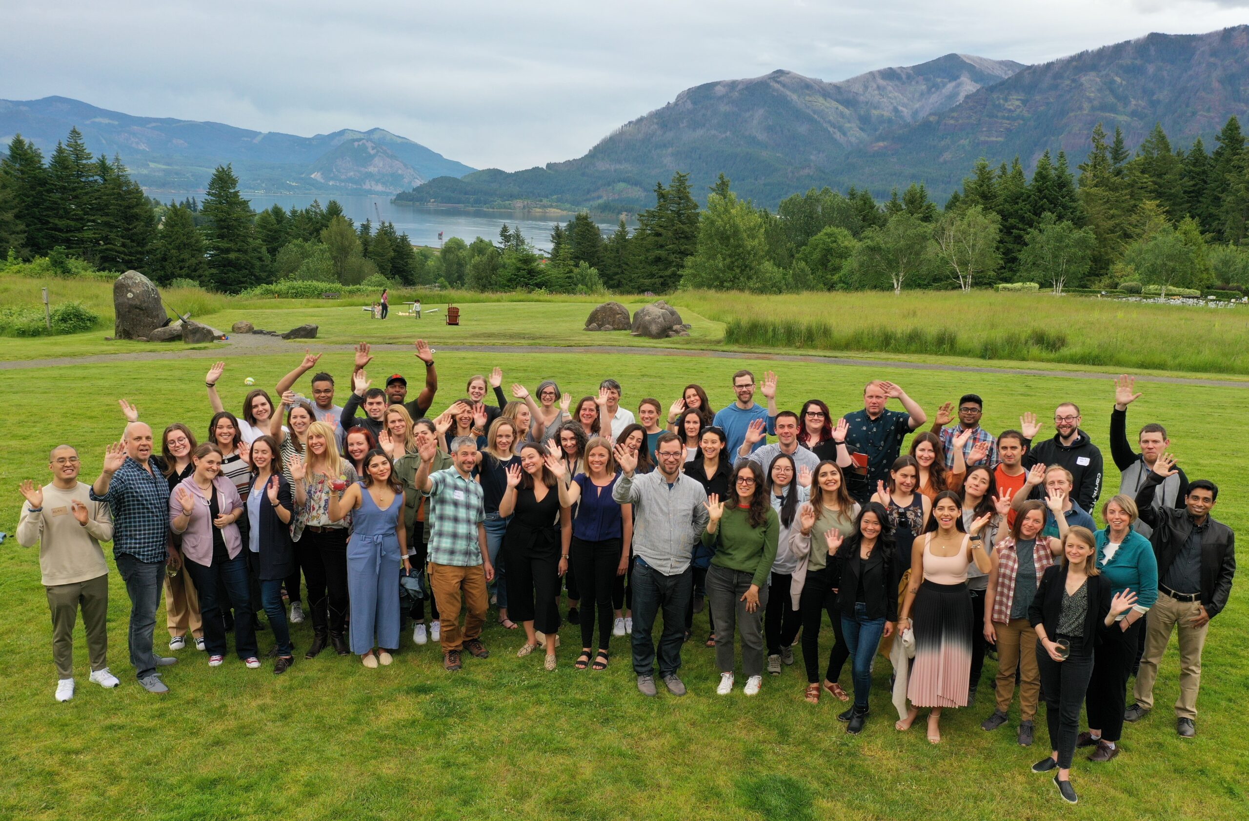 The Brightworks Sustainability team at Skamania Lodge during an annual retreat in 2022